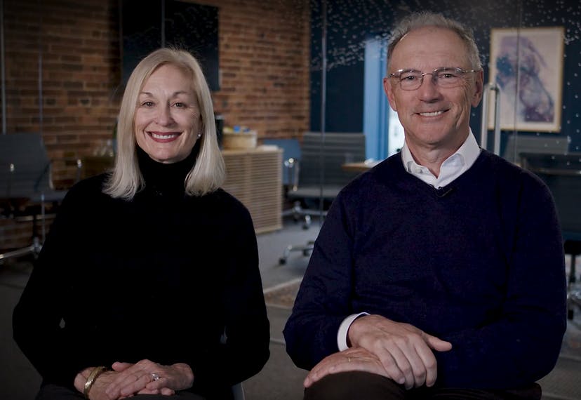  photograph of David and Barbara Roux, founders the Initiative for Digital Engineering and Life Sciences (IDEALS)