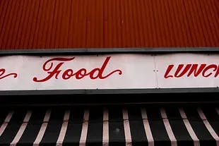 close up image of a restaurant awning 